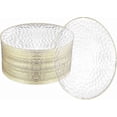 thumbnail image 2 of R-kay 100-Pack Clear Plastic Plates - 6.25 Inch Gold Rimmed Disposable Dessert Plates For Parties 2 of 11