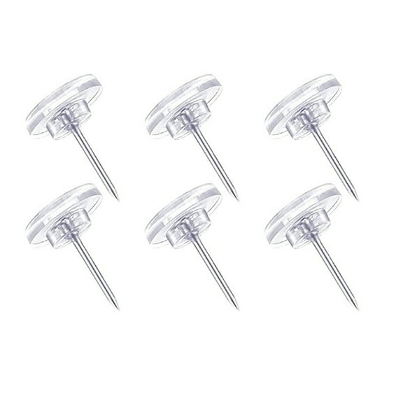 100 Pack Clear Push Pins Tacks, Flat Head Thumbtacks for Bulletin Board, Wall Hanging, Cork Board, Shadow Box, Heavy Duty Plastic Head with Steel Point in Reusable Storage Box.(1pc)