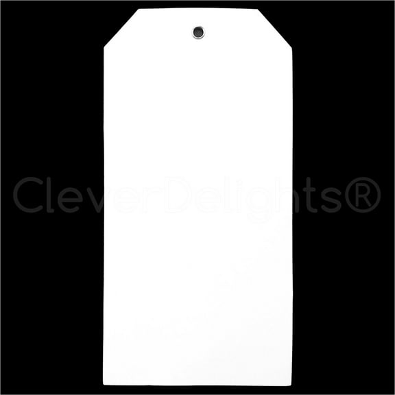 100 Pack - CleverDelights Large White Plastic Tags - 6.25" x 3.125" - Tear-Proof and Waterproof