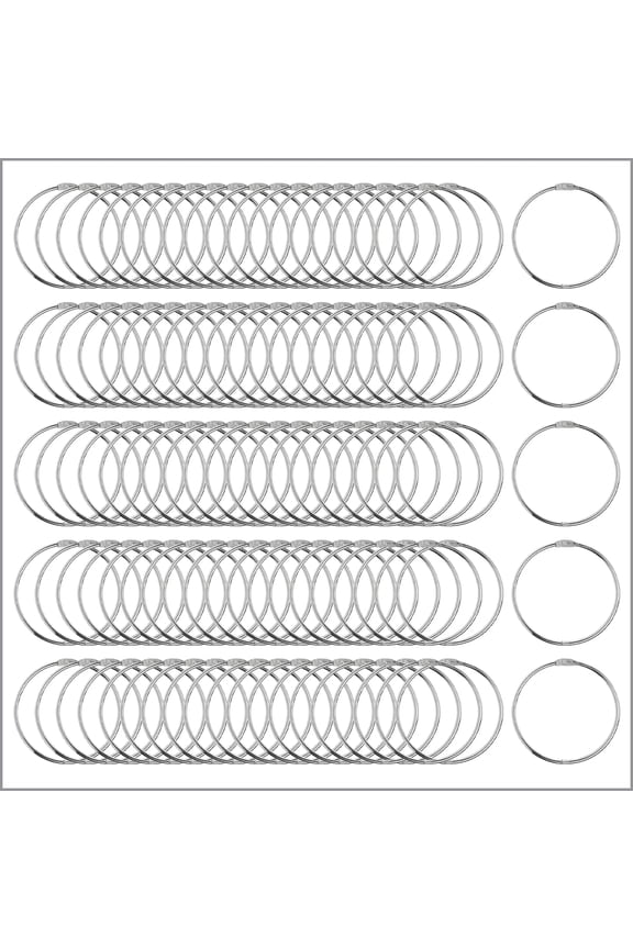 100 Pack Clip Strip 1.5" Loose Leaf Binder Rings, Nickel-Plated Steel Book Snap Rings, Key Rings, Book Binding, Hang Signs, Sample Books, Catalogs, Instruction Booklets & More in Retail Stores