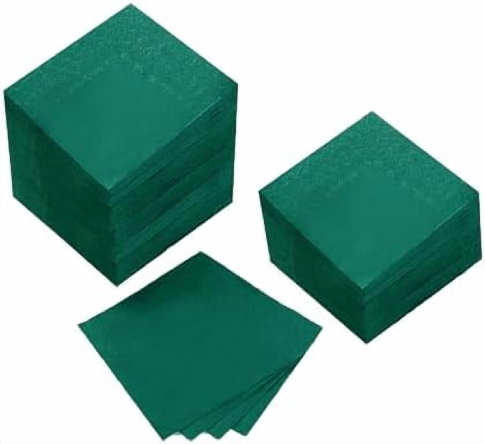 100 Pack Cocktail Napkin 2-Ply Dessert Napkins Folded 5 x 5 Inches Disposable Napkins for Dinner Wedding Birthday Party Bridal Anniversary Reception Event (100, Dark Green)