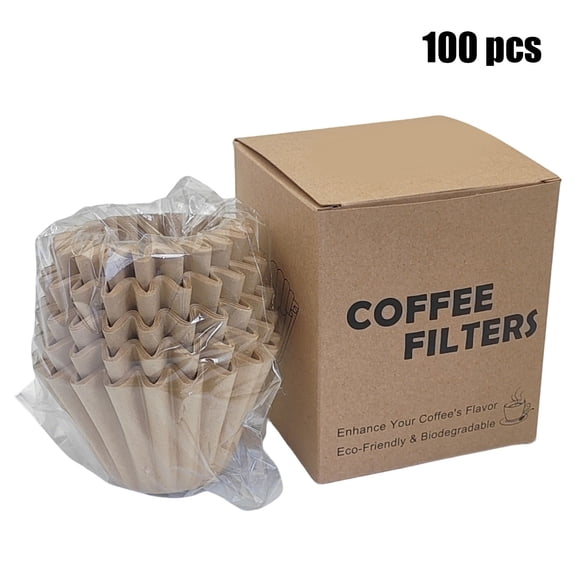 100 Pack Coffee Filters Basket Paper Coffee Filters Small Coffee Maker Single Coffee Pot Pour Over Coffee Makers, Paper Tray * 1 Set