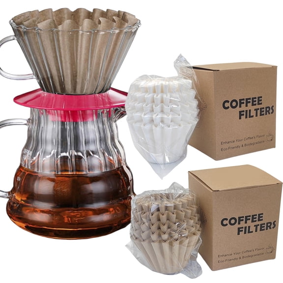 100 Pack Coffee Filters Basket Paper Filters for Small Coffee Maker 1-2 Cup Single Pot Pour Over Coffee Drip Machine Kitchen Accessories