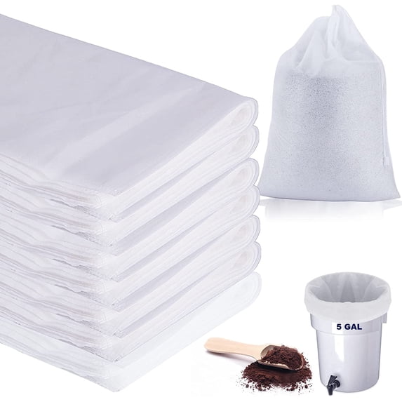 100-Pack Commercial Cold Brew Coffee Filter Bags, 20" x 20", Brews Up to 5 lbs of Coffee, Fits 5-Gallon Containers