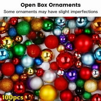 100 Pack Complete Holiday Styling Kit, Shatterproof Plastic Xmas Ball Ornaments for Home Decor