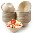100 Pack Compostable 8oz Paper Bowls Sustainable EcoFriendly
