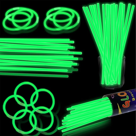 100-Pack Concert Glow Sticks 8"Disposable Super Bright 50ml Luminous Wristbands Holiday Parties Events Lightweight Decor Supplies