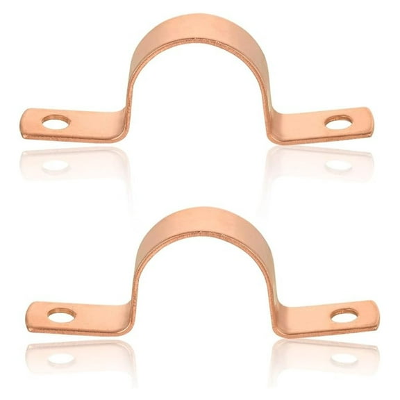 100-Pack Copper Fittings, 3/4-Inch Copper Tube Strape, Two-Hole Clamp Mount for Pipe Support
