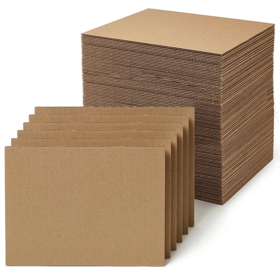 100 Pack Corrugated Cardboard Sheets, 1.8mm Thickness 5x7 Flat Cardboard Paper, DIY Insert Filler Pads for Crafts, Packing, Mailing and Shipping