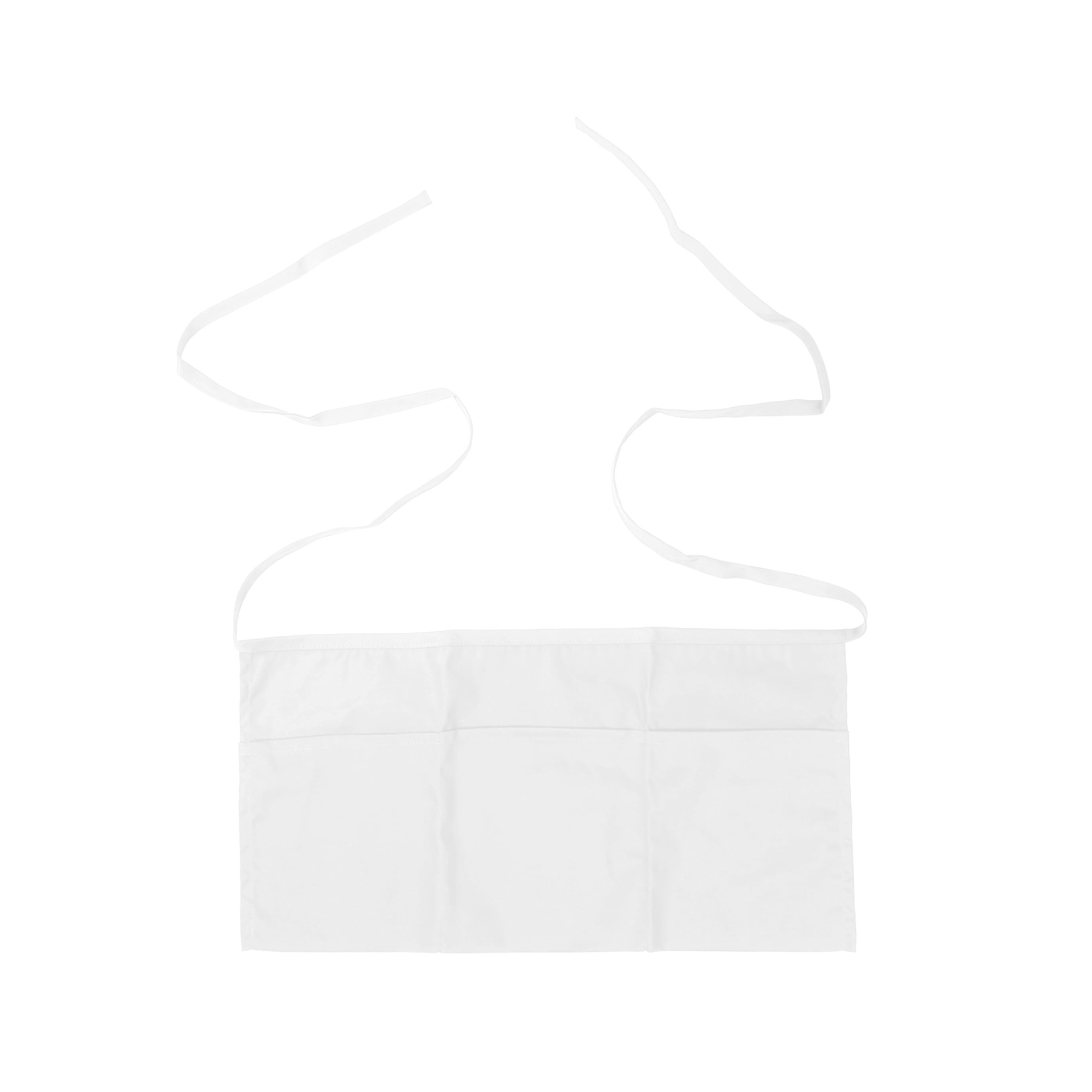 100 Pack Cotton Waist Apron with 3 Pockets Kitchen Restaurant Bistro Craft Garden Half Short Aprons for Men, Women, Chef, Baker, Servers, Waitress, Waiter, Craftsmen Work Apron Uniform, White