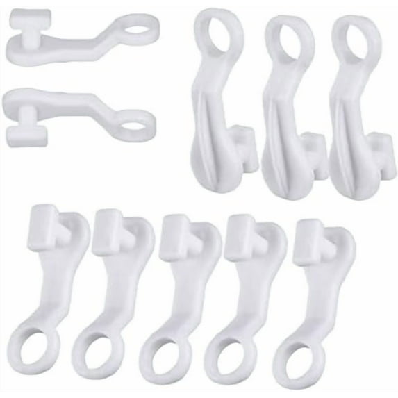 100 Pack Curtain Glider Hooks Plastic White Curtain Rail Track Sliders