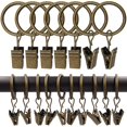 thumbnail image 1 of 100 Pack Curtain Rings with Clips, Curtain Clip Rings Hooks, Bow Hanger Clips for Hanging Drapery Drapes Bows, Ring 1 inch Interior Diameter, Fits up to 5/8\\, 1 of 5