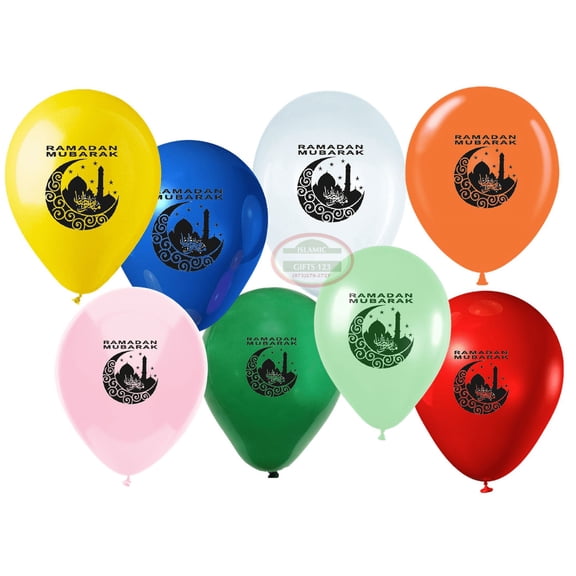 [100 Pack]Customized Ramadan Balloons Ramadan Decorations Ramadan Mubarak Wall Decoration Eid Favors Ramadan Gifts Islamic Decoration Islamic Gifts 123