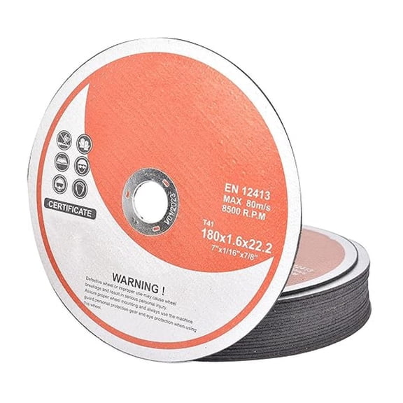 100-Pack Cut-Off Wheels, 7 x 1/16 x 7/8 in Metal & Stainless Steel Cutting Wheel, Thin Metal Cutting Disc for Angle Grinder, 8,500 RPM