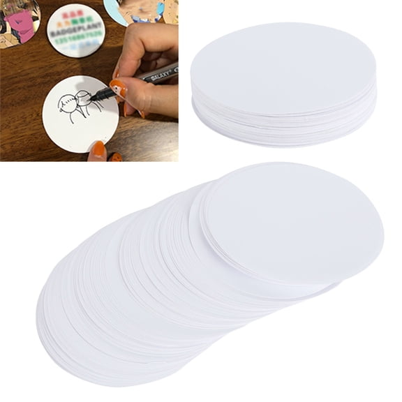 100,Pack DIY Badge Paper For Kids Crafts, Paint, Draw  Personalize, Perfect For Home  Classroom Fun
