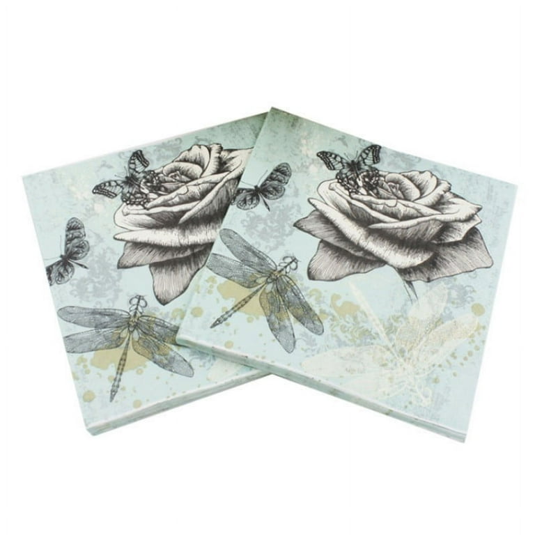 20-ct 13x13 Almond Decorative Napkins for Decoupage Floral Napkins for Mother's Father's Day Pretty Flower Napkins Fall Thanksgiving Paper Floral