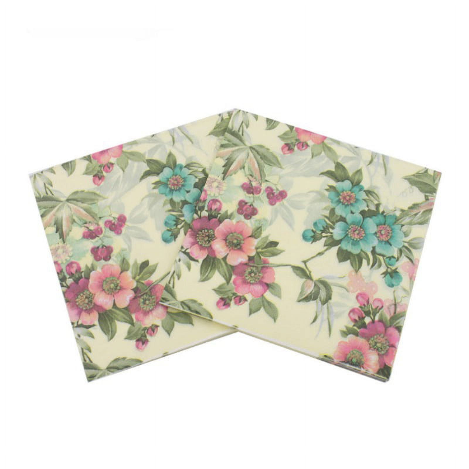 20-ct 13x13 Almond Decorative Napkins for Decoupage Floral Napkins for Mother's Father's Day Pretty Flower Napkins Fall Thanksgiving Paper Floral