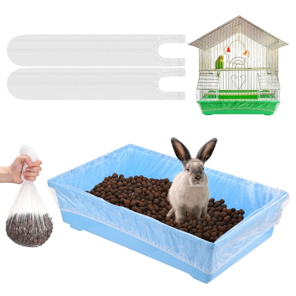 100-Pack Disposable Bird Cage Liner 28" x 20", Small Animal Clear Plastic Cage Liner