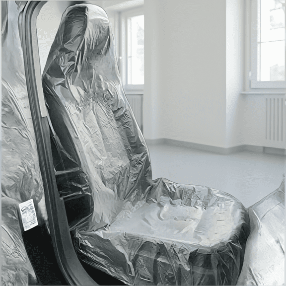 100-Pack Disposable Car Covers, Transparent PE Plastic Protective Covers, 57 x 31.5 Inches