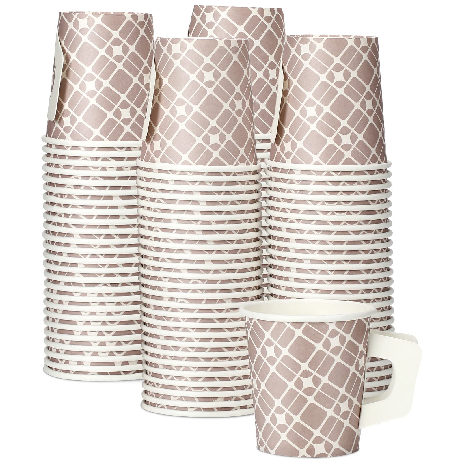 100 Pack Disposable Espresso Cups With Wide Comfort Handles, 4 Oz