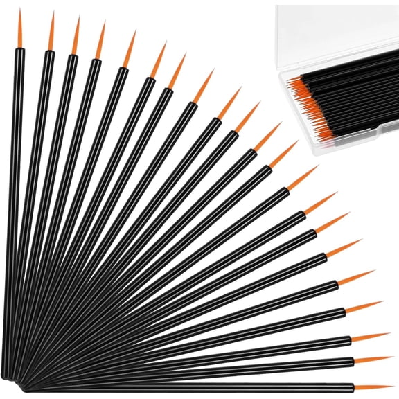 100 Pack Disposable Eyeliner Brushes,Eye Tool Applicator, Eyeliner Brushes Fine Point Eye Liner Applicator Tool Ultra-Fine Cosmetic Point Eyes Liner Brush Makeup Brush Tools for Women (Black-Yellow)