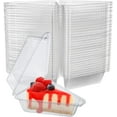 thumbnail image 1 of 100 Pack Disposable Hinged Plastic Cake Containers, Clear Cake Slice Containers with Lids-Cheesecake Containers,Individual Pie Slice Containers for Dessert, Pastry, Cookie, Snack, Fruit, 1 of 8