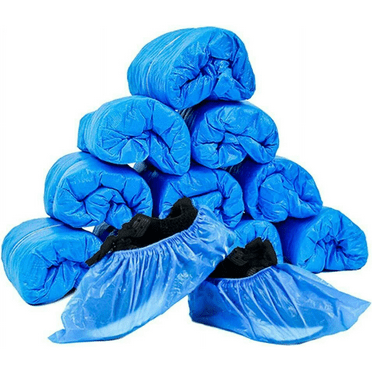 100 Pack Disposable Hygienic Boot & Shoe Covers 100 pack(50 Pairs)|Waterproof Slip Resistant Non-Slip, Durable for Construction, Workplace, Indoor Carpet Floor Protection,One Size Fits Most Blue