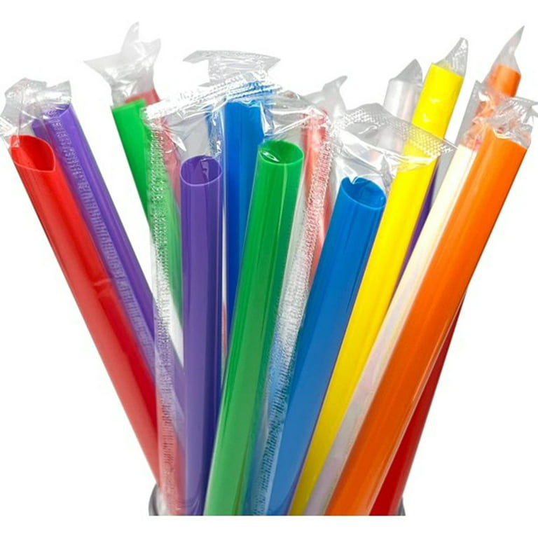 https://i5.walmartimages.com/seo/100-Pack-Disposable-Jumbo-Plastic-Straws-Drinking-Smoothies-Bubble-Boba-Tea-Individually-Wrapped-Large-Wide-Fat-Straw-Milkshakes-9-5x0-5_f6e6cd56-9301-46a5-b538-4acab27ac6c2.53148b18430022c6a94739a221fe9f83.jpeg?odnHeight=768&odnWidth=768&odnBg=FFFFFF