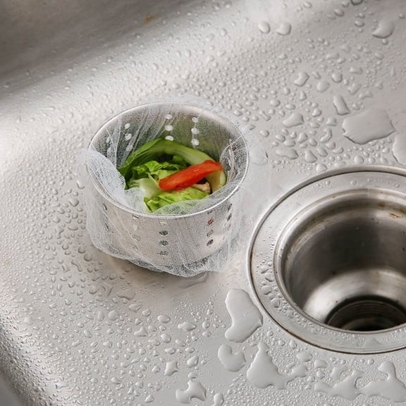 100 Pack Disposable Mesh Sink Strainers Fine Mesh Drain Catcher Hair & Food Debris Trap for Kitchen Sink, Shower Drain, Bathroom