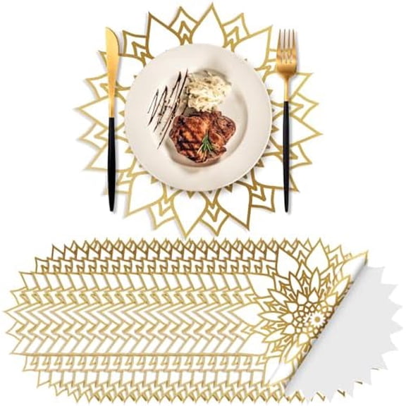 100 Pack Disposable Paper Placemats Bulk 13 Inch Paper Charger Place Mat Party Charger Plates Table Place Mats for Dinner Wedding Birthday Baby Shower Spring Dining Tableware(Mandala Flower)