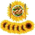 thumbnail image 1 of 100 Pack Disposable Paper Placemats Bulk 13 Inch Paper Placemats Disposable Charger Plates Table Place Mats for Dinner Wedding Birthday Summer Spring Party Dinner Tableware(Sunflower), 1 of 6