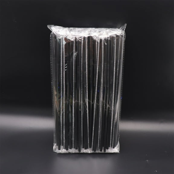 100 Pack Disposable Plastic Drinking Straws, 12.5 Inch BPA-Free Striped Bendable Straws for Hot and Cold Beverages