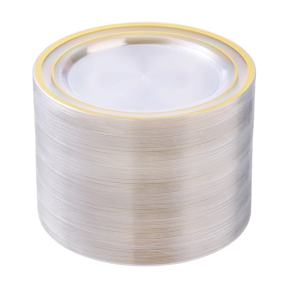 100-Pack Disposable Plastic – Heavy Duty Dessert, Appetizer, Small Cake Plates, Ideal for Wedding, Birthday, Party
