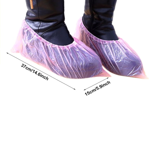 100 Pack Disposable Shoe Covers - Waterproof, Anti-Slip, Durable, Boot&Shoes Cover for Construction, Offices, Floor Carpet Protection, Blue
