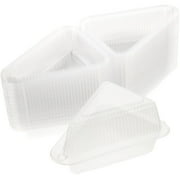 100-Pack Disposable Triangular Cake Boxes | PET Food Containers with Lids | 13.5x11x8cm Clear Sandwich & Bakery Storage | Thickened Takeout Packaging for Restaurants & Cafes