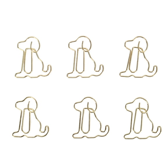 100 Pack Dog-Shaped Paper Clips, Rust-Resistant and Reusable, Enhanced Slip Resistance, Gold Metallic Finish, Perfect for Office Use