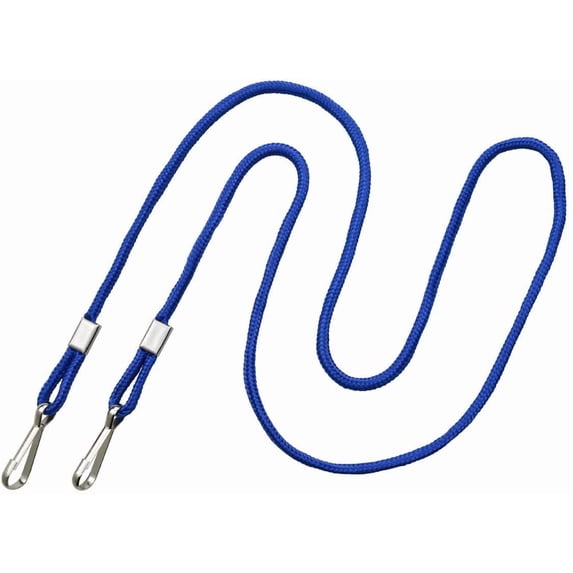 100 Pack - Double Clip Lanyards for Special Events (Two Hook/Open Ended) by Specialist ID (Blue)