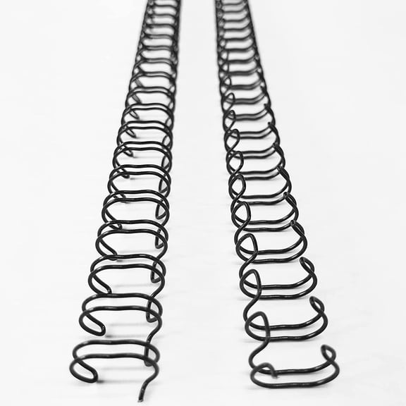 100 Pack Double Loop Wire Binding Spines, 1/4Inch Binding Wire for Letter Size, 3:1 Pitch, 20 Sheet Capacity, 32-Loop, Black, for Students and Coworkers