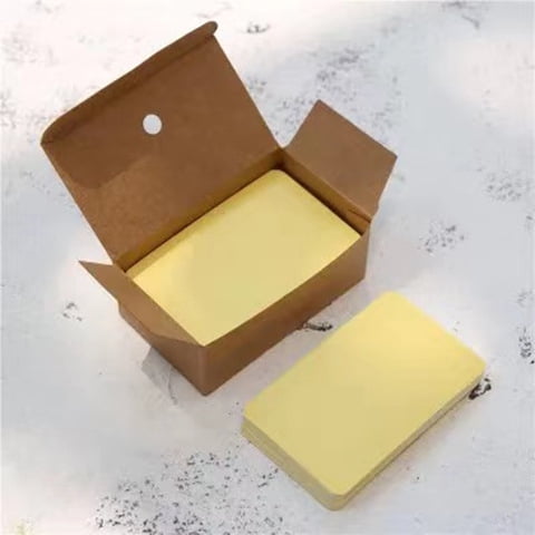 100‑Pack Double‑Sided Blank Cardstock Note Cards, 3.5 × 2 Inch Thick Blank Paper Cards, Ink‑Proof Mini Cards for DIY Crafts, Flashcards, Invitations & Business Notes yellow
