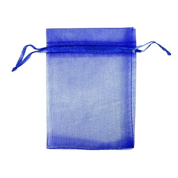 100 Pack Drawstring Organza Mesh Gift Bags, 2.75x3.54 Inch Tiny Pouch for Jewelry, Candy, Crafts, Christmas and Holiday Party Favor Packaging,Royal Blue