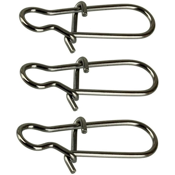 100 Pack Duo Lock Snaps Size 0-8 Black Nice Snap Swivel Solid Rings Stainless Steel Fishing Tackle Kit - Test: 26LB-220LB