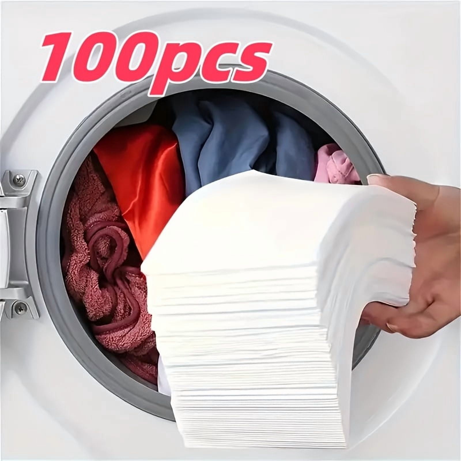100-Pack Dye Catcher Laundry Sheets – Disposable Color Guard for Mixed ...