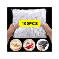 100-Pack Elastic Food Storage Covers, Disposable Universal Fit Plastic Cling Film Lids for Leftovers, Reusable Stretch Bowl Covers for Fruits, Picnics, and Holiday Meal Prep