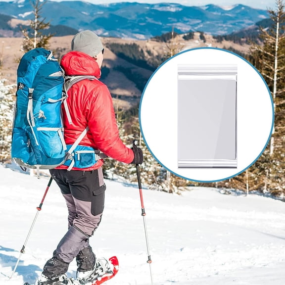 100 Pack Emergency Thermal Blankets Silver Foil Survival Blanket Kit for Outdoors, Camping, Hiking, Homeless, First Aid