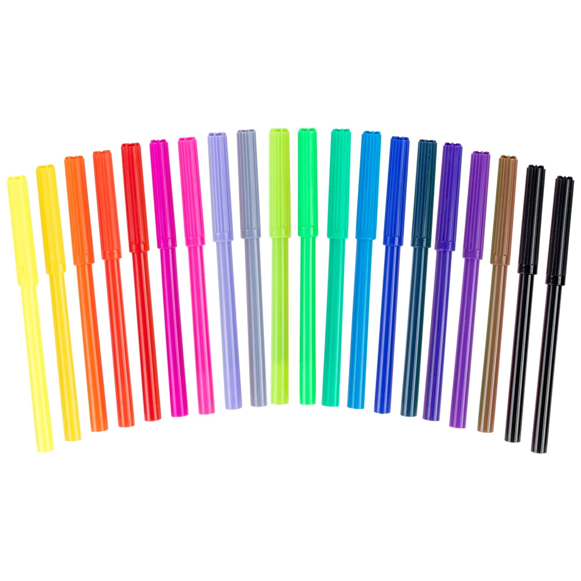 100 Pack of Fine Point Markers Containing 20 Markers Per Pack for Students & Classrooms in Black, Red, Orange, Yellow, Green, Navy Blue, Brown, Pink, Purple & More! - 2,000 Marker Count