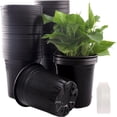 thumbnail image 1 of 100 Pack Flexible Plant Nursery Pots, Nursery Pots Plastic Seedling Starting Pots with Drainage Holes Soft Flower Pots Plant Container with Plant Labels, Black, 1 of 16