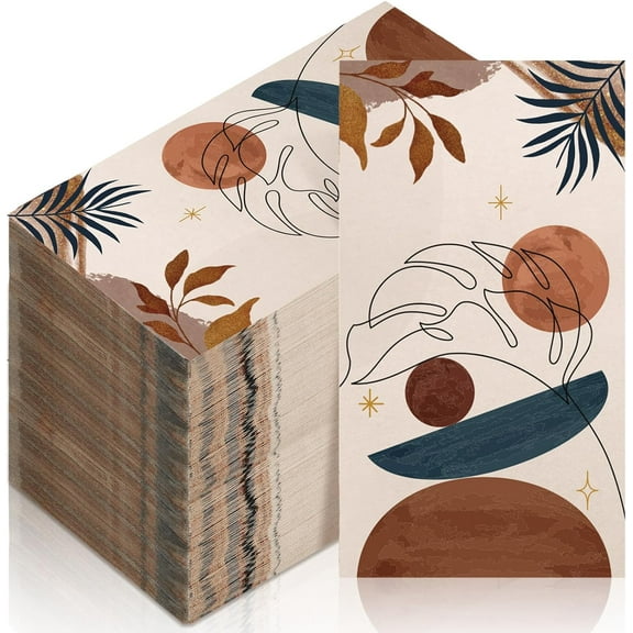 100 Pack Floral Napkins Disposable Paper Hand Towels 2 Ply Decorative Dinner Guest Towels Flower Cocktail Napkins for Bathroom Toilet Powder Room Wedding Bridal Shower Birthday (Arts)