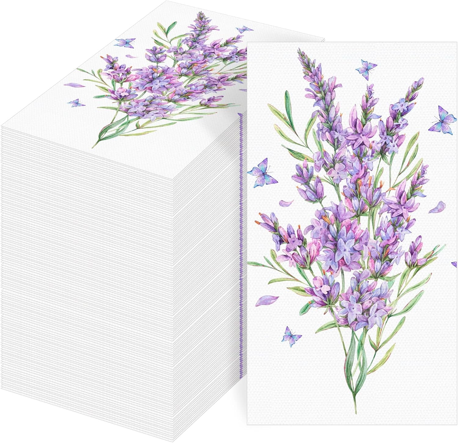 100 Pack Floral Napkins Disposable Paper Hand Towels 2 Ply Decorative Dinner Guest Towels Flower Cocktail Napkins for Bathroom Toilet Powder Room Wedding Bridal Shower Birthday (Floral)