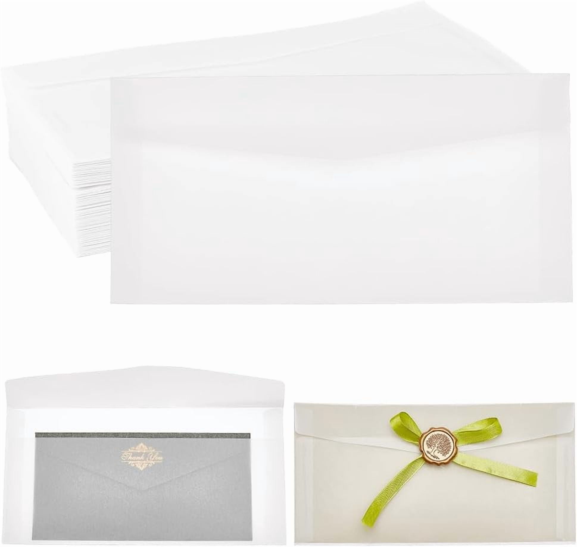 100 Pack Folded Vellum Jackets Vellum Wedding Invitations Wraps Translucent Vellum Wrap Jackets for Wedding Transparent Paper Envelope for Birthday Cards Mixed Color