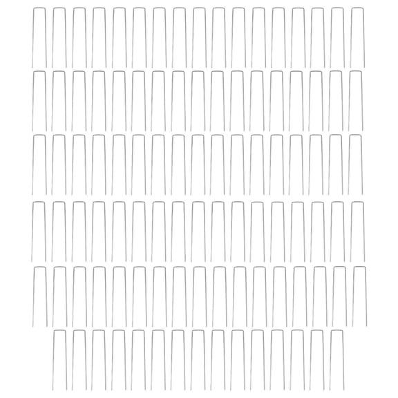 100 Pack Garden Landscape Staples Metal Garden Stakes Ground U Shaped Landscape Pins for Secure Lawn Fabrics Weed Barrier Covers Ground Cover And Landscaping, Silver